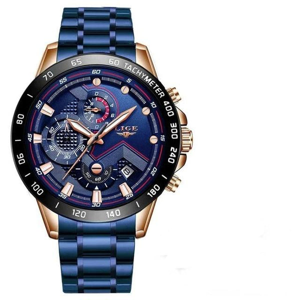 New Mens Watches with Stainless Steel Top Brand Luxury Sports