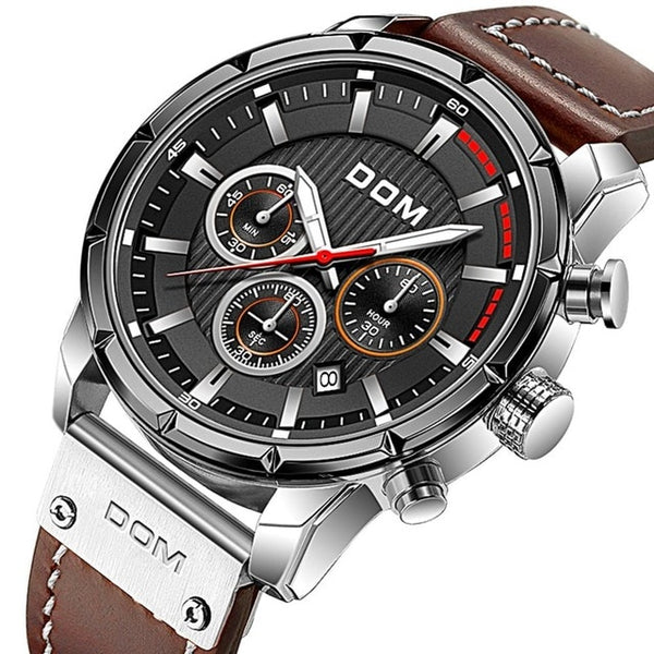 Sport Watches for Men Top Brand Luxury Military Leather Wrist Watch